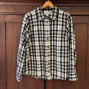 L.L. Bean women’s slightly fitted button down flannel shirt
